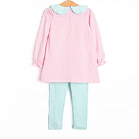 Sunny Day Picks Applique Legging Set, Pink