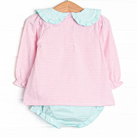 Sunny Day Picks Applique Diaper Set, Pink