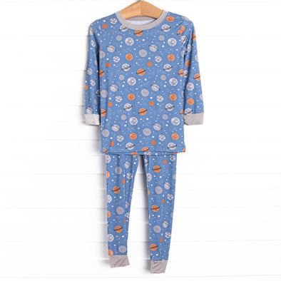 Overnight Orbit Bamboo Pajama Set, Blue