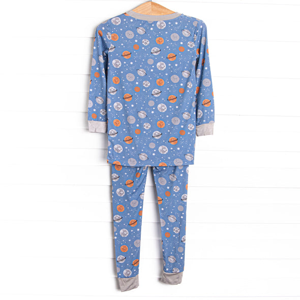 Overnight Orbit Bamboo Pajama Set, Blue