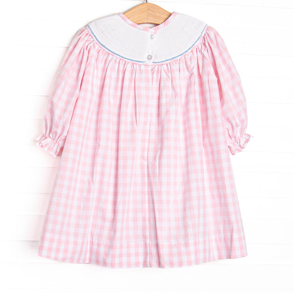 Noah's Ark Smocked Bishop Dress, Pink Check