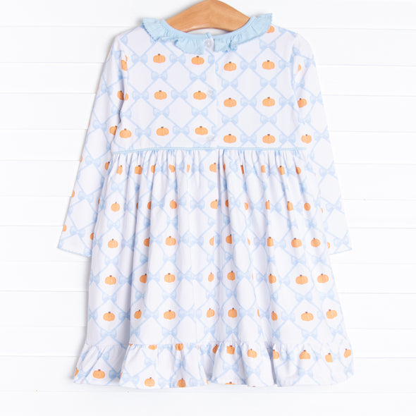 Prim and Proper Pumpkins Dress, Blue