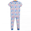 Colorful Cretaceous Bamboo Pajama Short Sleeve Set, Blue