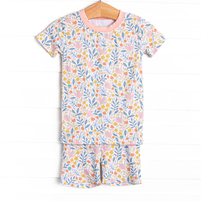 Foliage Frenzy Bamboo Pajama Short Set, Pink