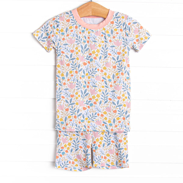 Foliage Frenzy Bamboo Pajama Short Set, Pink