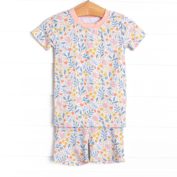 Foliage Frenzy Bamboo Pajama Short Set, Pink