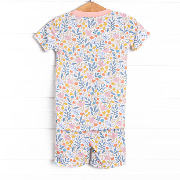 Foliage Frenzy Bamboo Pajama Short Set, Pink