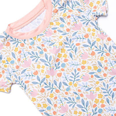 Foliage Frenzy Bamboo Pajama Short Set, Pink