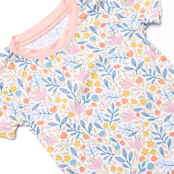 Foliage Frenzy Bamboo Pajama Short Set, Pink