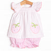Wildberry Wonder Applique Bloomer Set, Pink