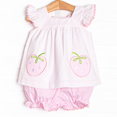 Wildberry Wonder Applique Bloomer Set, Pink