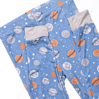 Overnight Orbit Bamboo Pajama Set, Blue