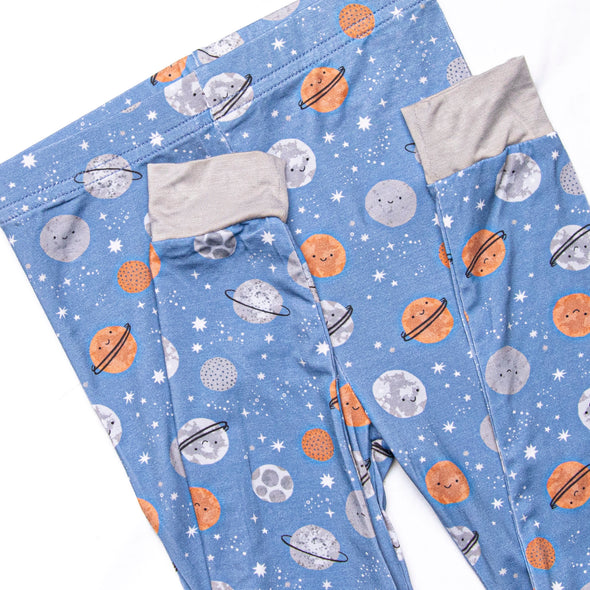 Overnight Orbit Bamboo Pajama Set, Blue