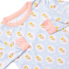 Patchwork Petals Bamboo Pajama Set, Blue