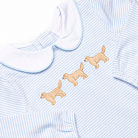 Golden Days Embroidered Bloomer Set, Blue Stripe
