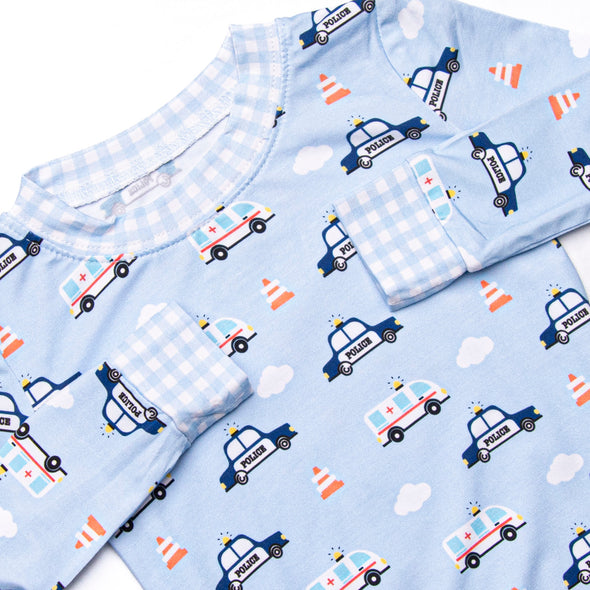 First Responder Rescue Bamboo Pajama Set, Blue
