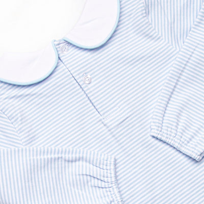Golden Days Embroidered Bloomer Set, Blue Stripe