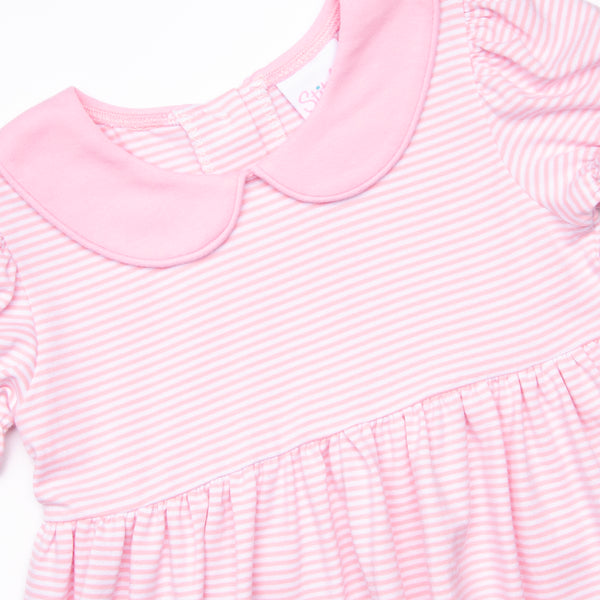 Prehistoric Pumpkins Applique Dress, Pink