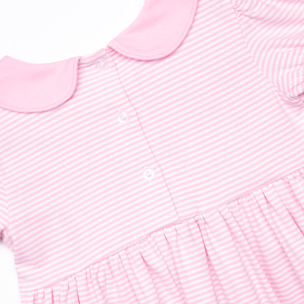 Prehistoric Pumpkins Applique Dress, Pink