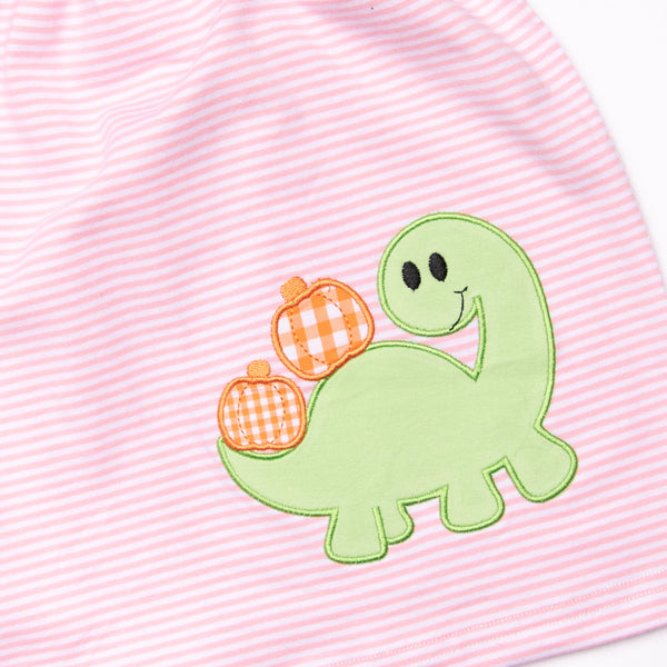 Prehistoric Pumpkins Applique Dress, Pink