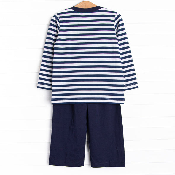 First Responder Rescue Smocked Pant Set, Navy