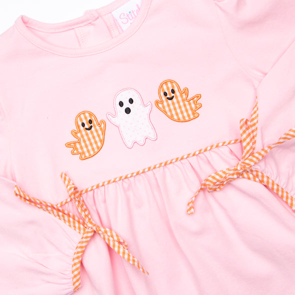 Mostly Ghostly Applique Bloomer Set, Pink
