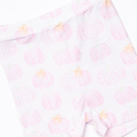 Pastel Pumpkins Bamboo Pajama Short Set, Pink
