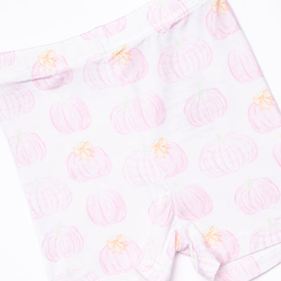 Pastel Pumpkins Bamboo Pajama Short Set, Pink