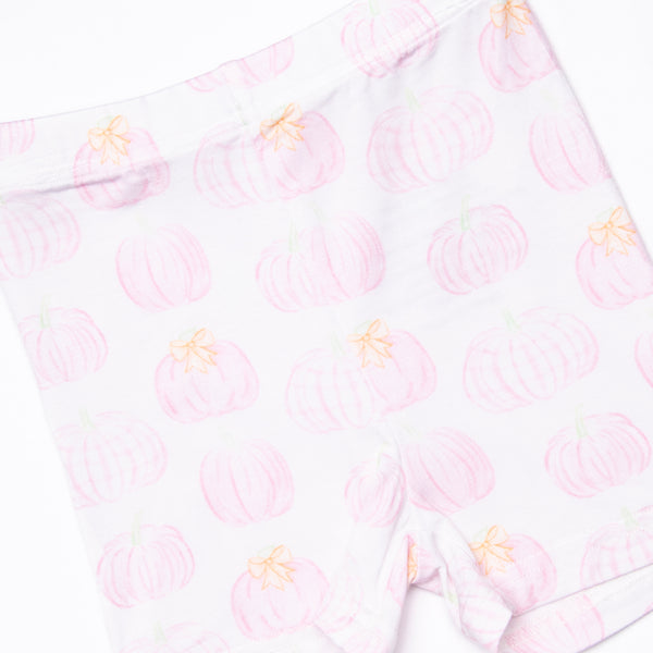 Pastel Pumpkins Bamboo Pajama Short Set, Pink