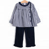 Oakhurst Navy Ruffle Pant Set, Navy