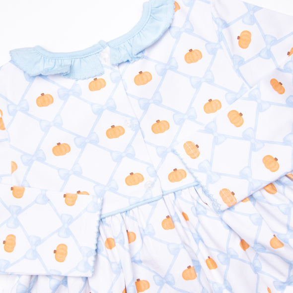 Prim and Proper Pumpkins Dress, Blue