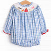 Pasture Pals Smocked Girl Bubble, Blue