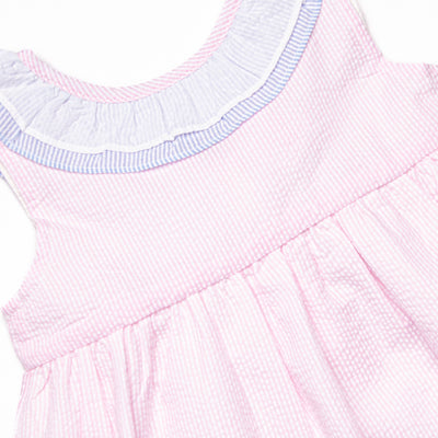 Seaside Seersucker Dress, Pink