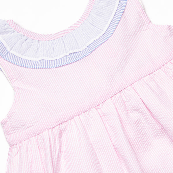 Seaside Seersucker Dress, Pink