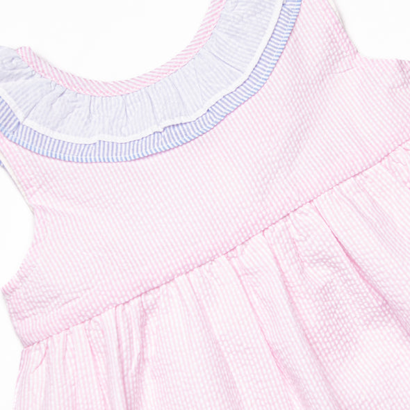 Seaside Seersucker Dress, Pink