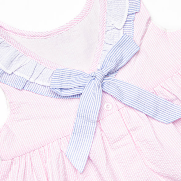 Seaside Seersucker Dress, Pink