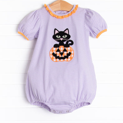 Scaredy Cat Applique Bubble, Purple