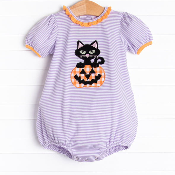 Scaredy Cat Applique Bubble, Purple