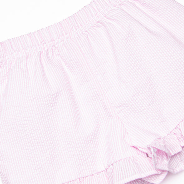 Seashell Search Applique Ruffle Short Set, Pink