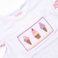 Springtime Scoops Smocked Ruffle Short Set, Purple