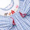 Pasture Pals Smocked Girl Bubble, Blue