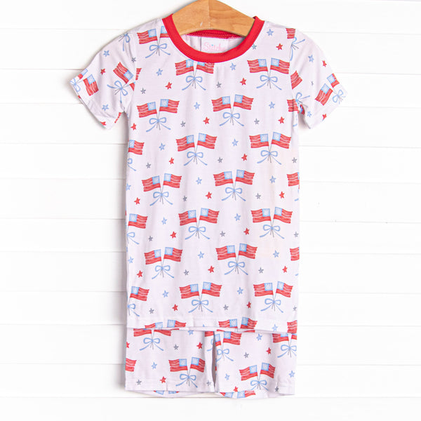 Home of the Brave Bamboo Pajama Short Set, Red