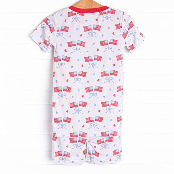 Home of the Brave Bamboo Pajama Short Set, Red