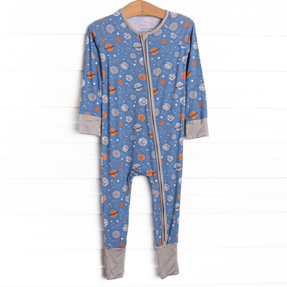 Overnight Orbit Bamboo Zippy Pajama, Blue