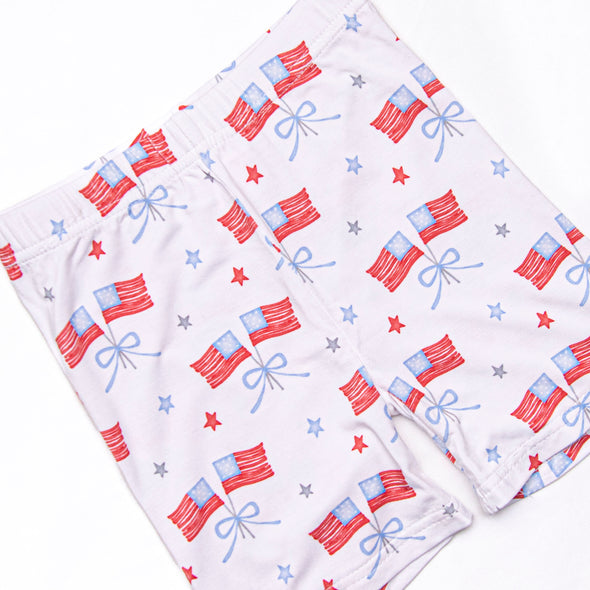 Home of the Brave Bamboo Pajama Short Set, Red
