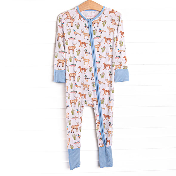 Hunting Club Bamboo Zippy Pajama, Blue