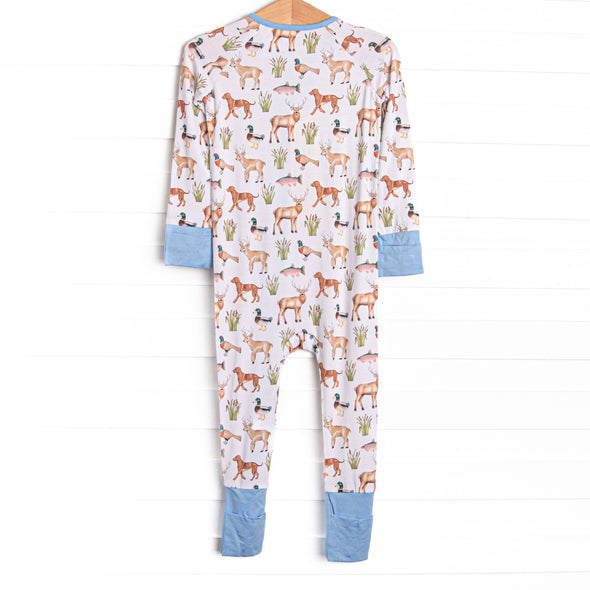 Hunting Club Bamboo Zippy Pajama, Blue