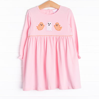 Mostly Ghostly Applique Dress, Pink