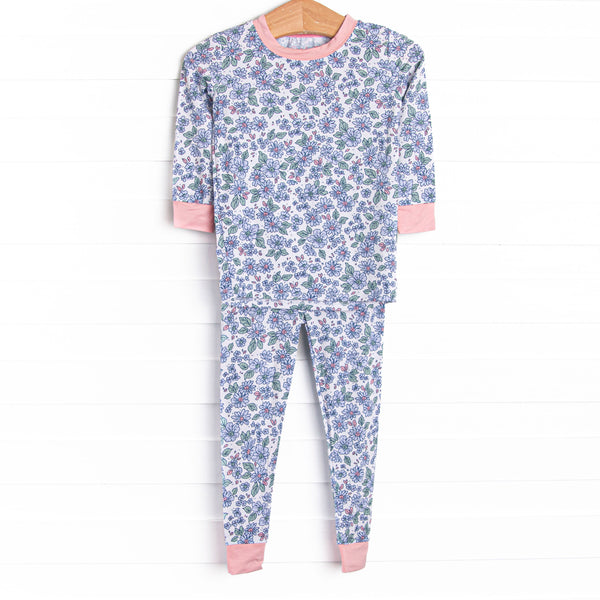 Blossom in Blue Bamboo Pajama Set, Blue