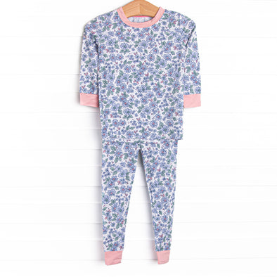 Blossom in Blue Bamboo Pajama Set, Blue